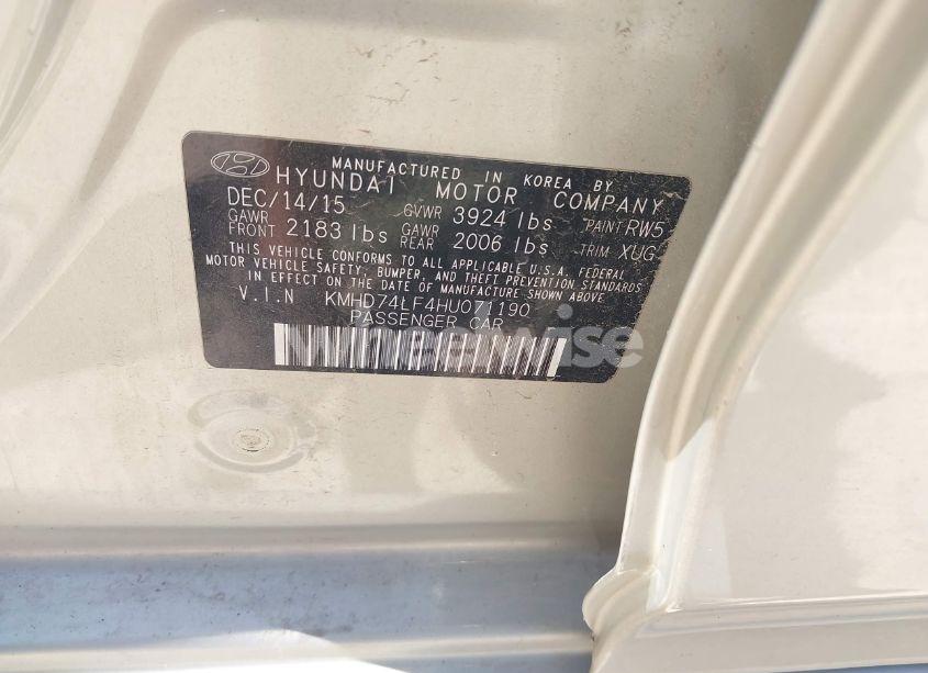 Photo 9 of 2017 Hyundai Elantra SE (VIN KMHD74LF4HU071190)