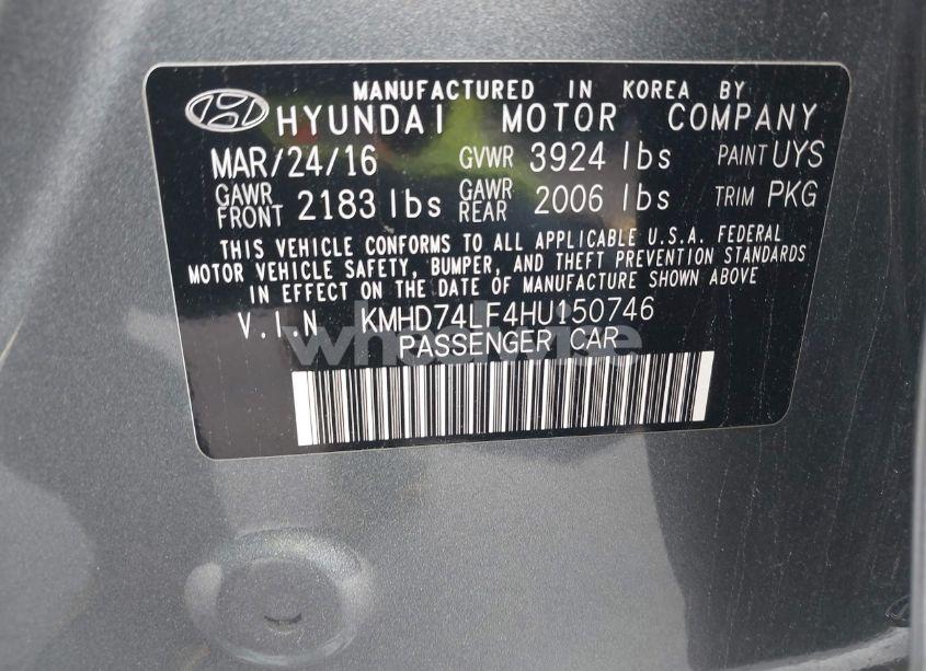 Photo 9 of 2017 Hyundai Elantra SE (VIN KMHD74LF4HU150746)