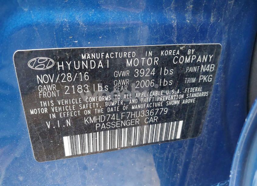 Photo 9 of 2017 Hyundai Elantra SE (VIN KMHD74LF7HU336779)