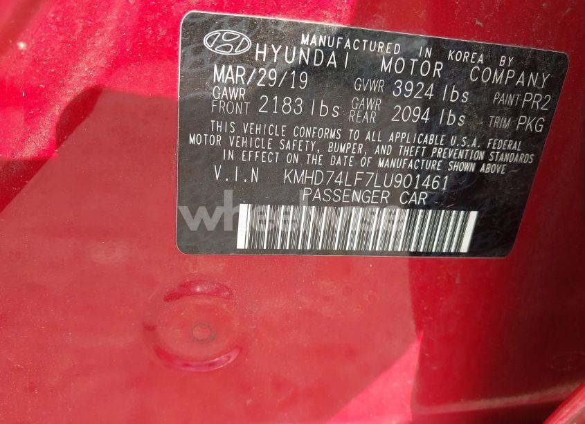 Photo 9 of 2020 Hyundai Elantra SE (VIN KMHD74LF7LU901461)