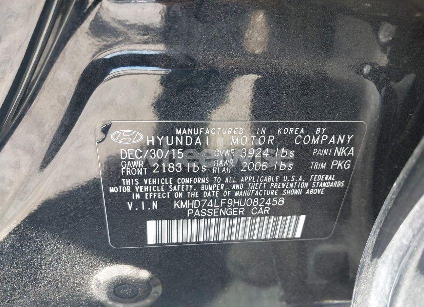 Photo 9 of 2017 Hyundai Elantra SE (VIN KMHD74LF9HU082458)