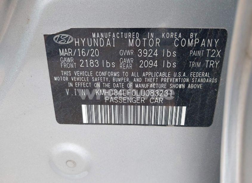 Photo 9 of 2020 Hyundai Elantra SEL (VIN KMHD84LF0LU083231)