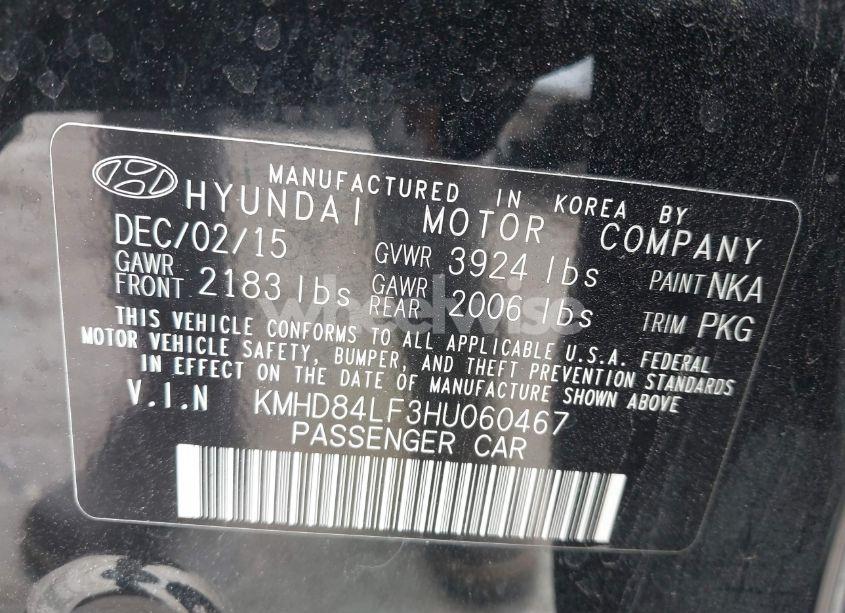 Photo 9 of 2017 Hyundai Elantra SE (VIN KMHD84LF3HU060467)