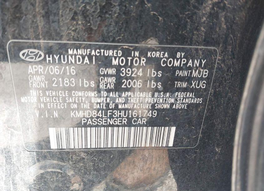 Photo 9 of 2017 Hyundai Elantra LIMITED (VIN KMHD84LF3HU161749)