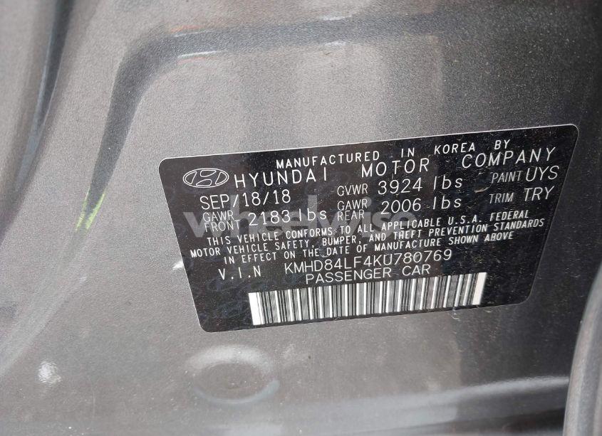 Photo 9 of 2019 Hyundai Elantra SEL (VIN KMHD84LF4KU780769)