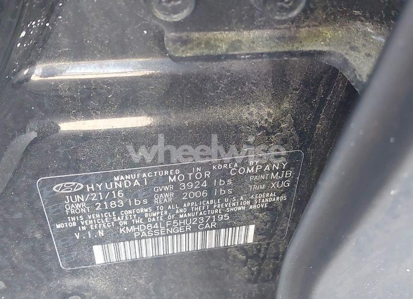 Photo 9 of 2017 Hyundai Elantra VALUE EDITION (VIN KMHD84LF5HU237195)