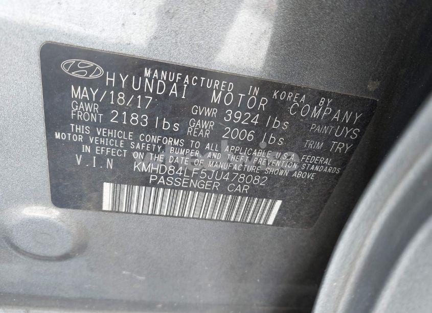 Photo 9 of 2018 Hyundai Elantra SEL (VIN KMHD84LF5JU478082)