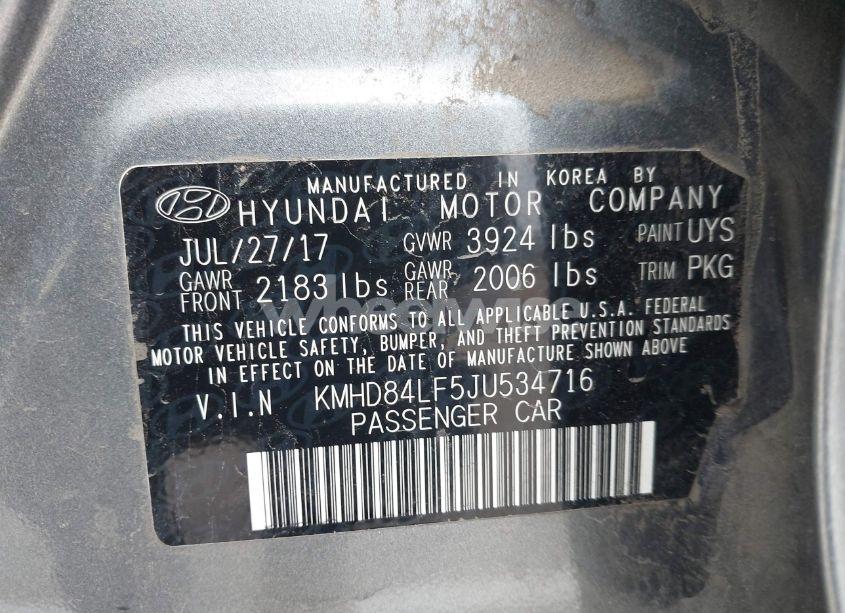 Photo 9 of 2018 Hyundai Elantra SEL (VIN KMHD84LF5JU534716)