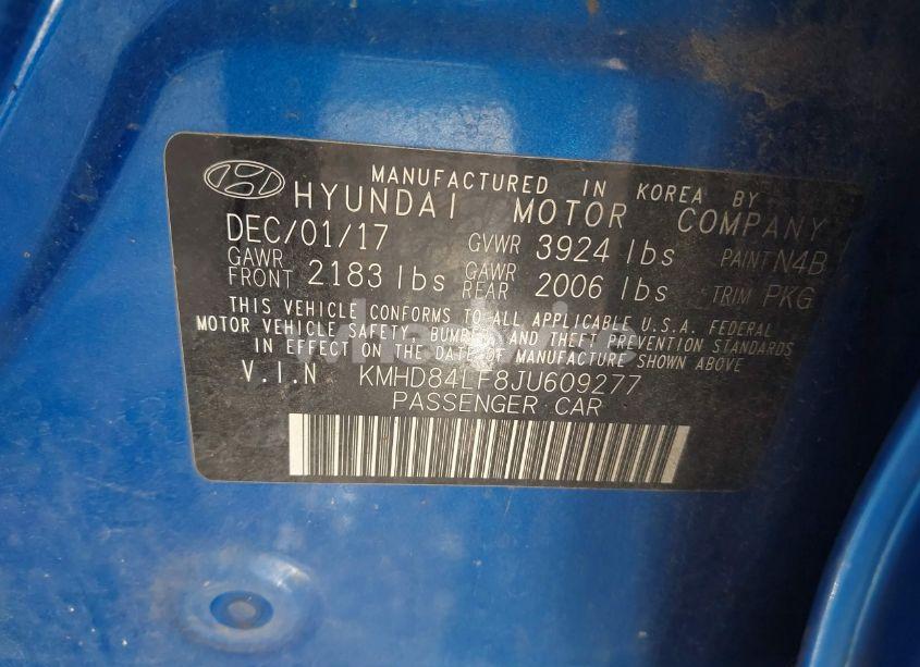 Photo 9 of 2018 Hyundai Elantra VALUE EDITION (VIN KMHD84LF8JU609277)