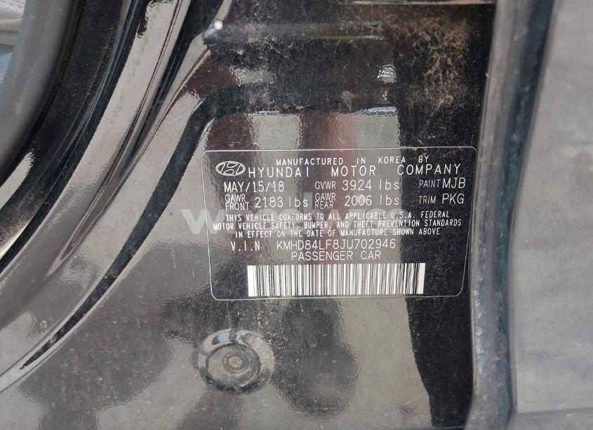 Photo 9 of 2018 Hyundai Elantra VALUE EDITION (VIN KMHD84LF8JU702946)
