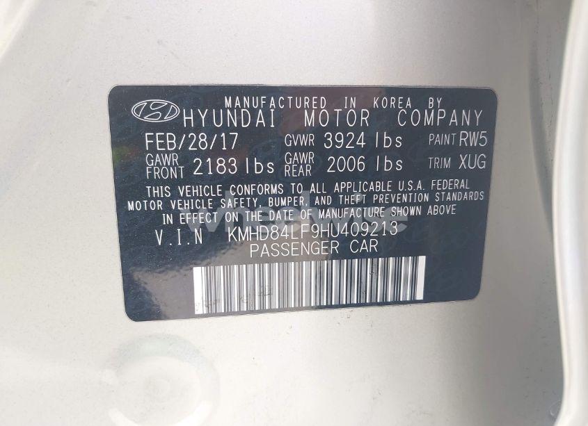 Photo 9 of 2017 Hyundai Elantra SE (VIN KMHD84LF9HU409213)