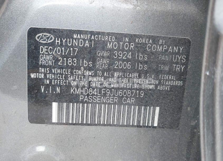 Photo 9 of 2018 Hyundai Elantra SEL (VIN KMHD84LF9JU608719)