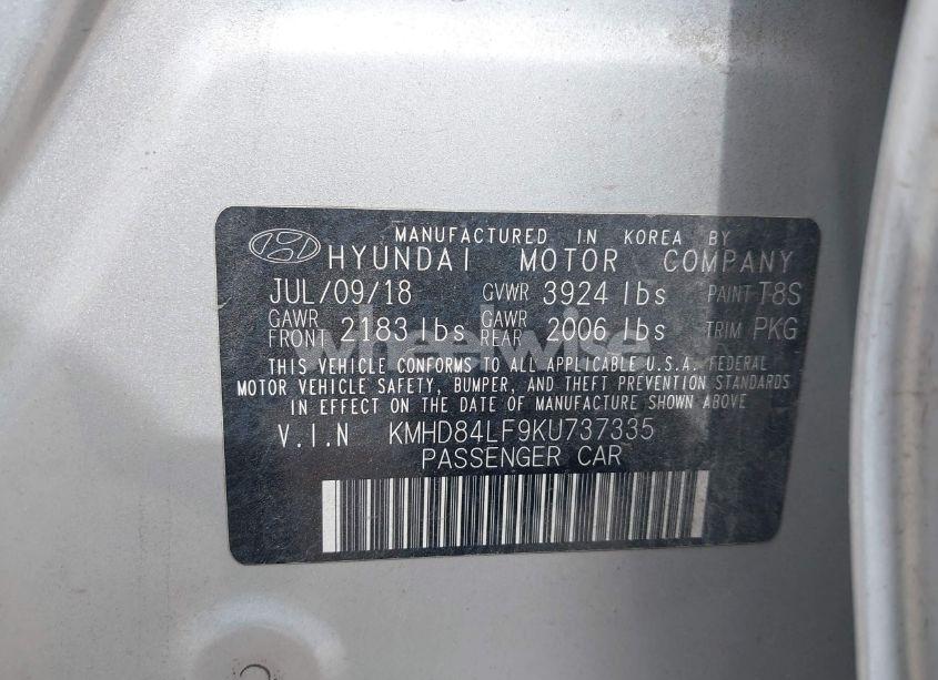 Photo 9 of 2019 Hyundai Elantra SEL (VIN KMHD84LF9KU737335)