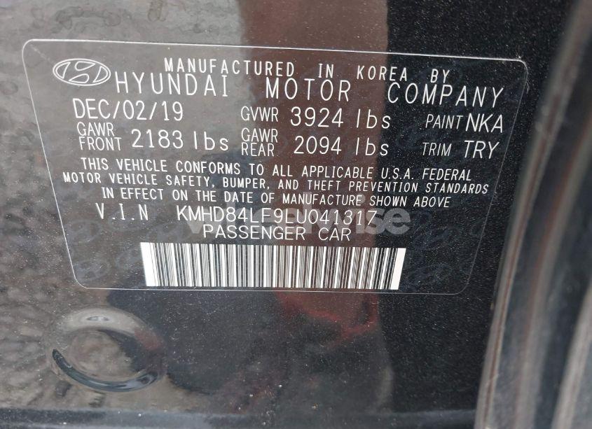 Photo 9 of 2020 Hyundai Elantra SEL (VIN KMHD84LF9LU041317)