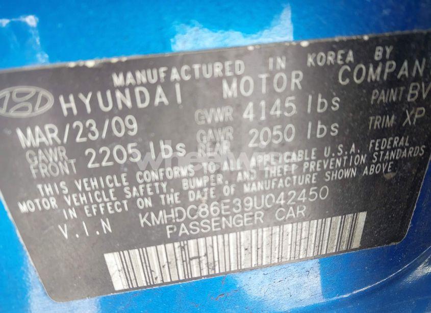 Photo 9 of 2009 Hyundai Elantra TOURING (VIN KMHDC86E39U042450)