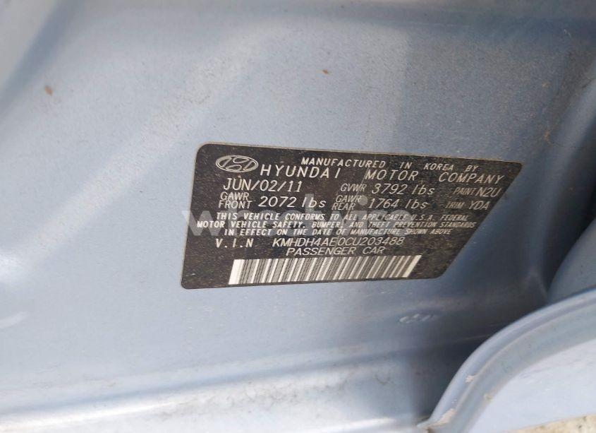 Photo 9 of 2012 Hyundai Elantra LIMITED (ULSAN PLANT) (VIN KMHDH4AE0CU203488)