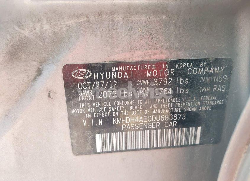 Photo 9 of 2013 Hyundai Elantra GLS (VIN KMHDH4AE0DU683873)