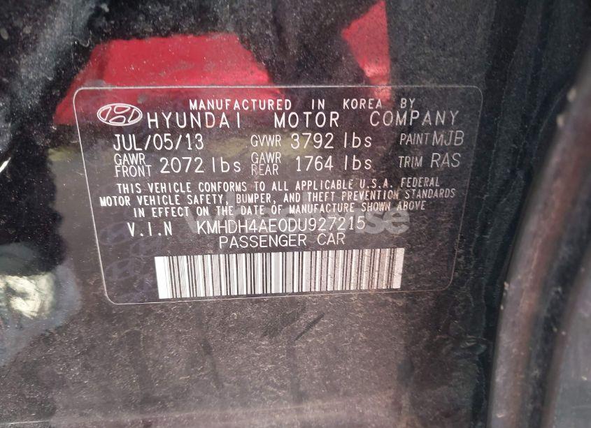 Photo 9 of 2013 Hyundai Elantra GLS (VIN KMHDH4AE0DU927215)