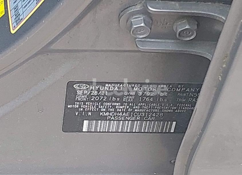 Photo 9 of 2012 Hyundai Elantra GLS (ULSAN PLANT) (VIN KMHDH4AE1CU312428)