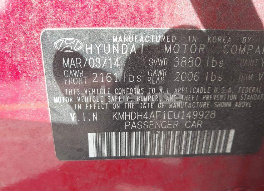 Photo 9 of 2014 Hyundai Elantra SE (VIN KMHDH4AE1EU149928)