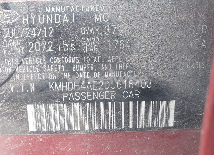 Photo 9 of 2013 Hyundai Elantra GLS (VIN KMHDH4AE2DU616403)