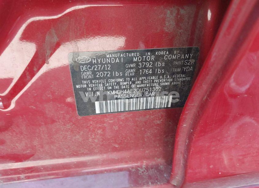 Photo 9 of 2013 Hyundai Elantra GLS (VIN KMHDH4AE2DU751302)