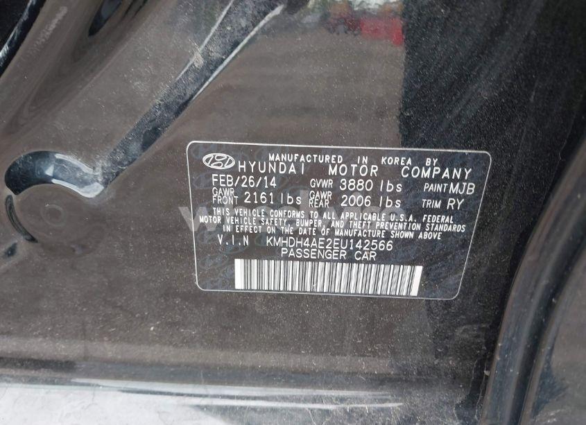 Photo 9 of 2014 Hyundai Elantra LIMITED (VIN KMHDH4AE2EU142566)