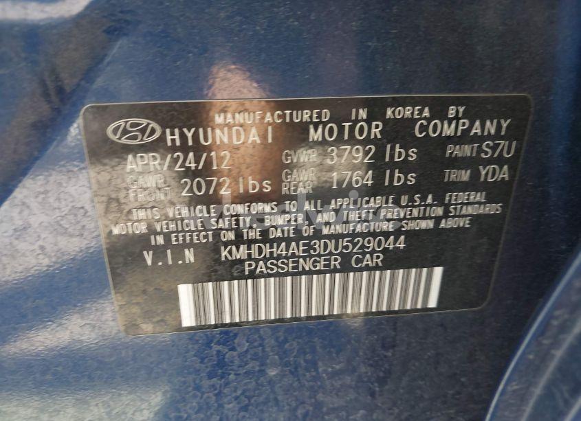 Photo 9 of 2013 Hyundai Elantra GLS (VIN KMHDH4AE3DU529044)