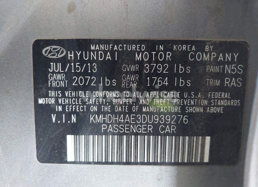 Photo 9 of 2013 Hyundai Elantra GLS (VIN KMHDH4AE3DU939276)