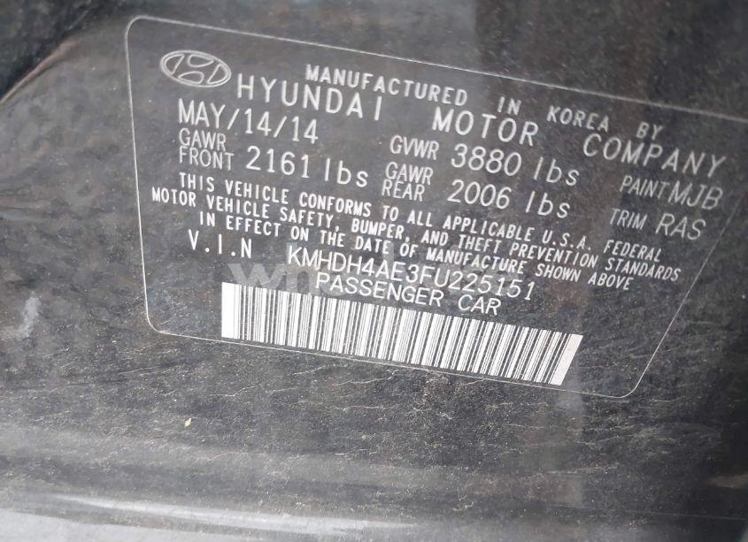 Photo 9 of 2015 Hyundai Elantra SE (VIN KMHDH4AE3FU225151)