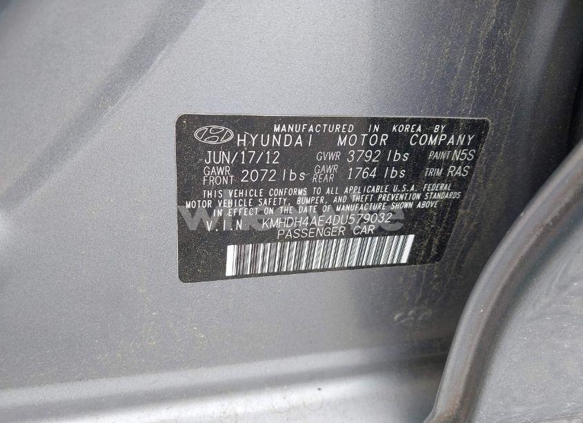 Photo 9 of 2013 Hyundai Elantra GLS (VIN KMHDH4AE4DU579032)