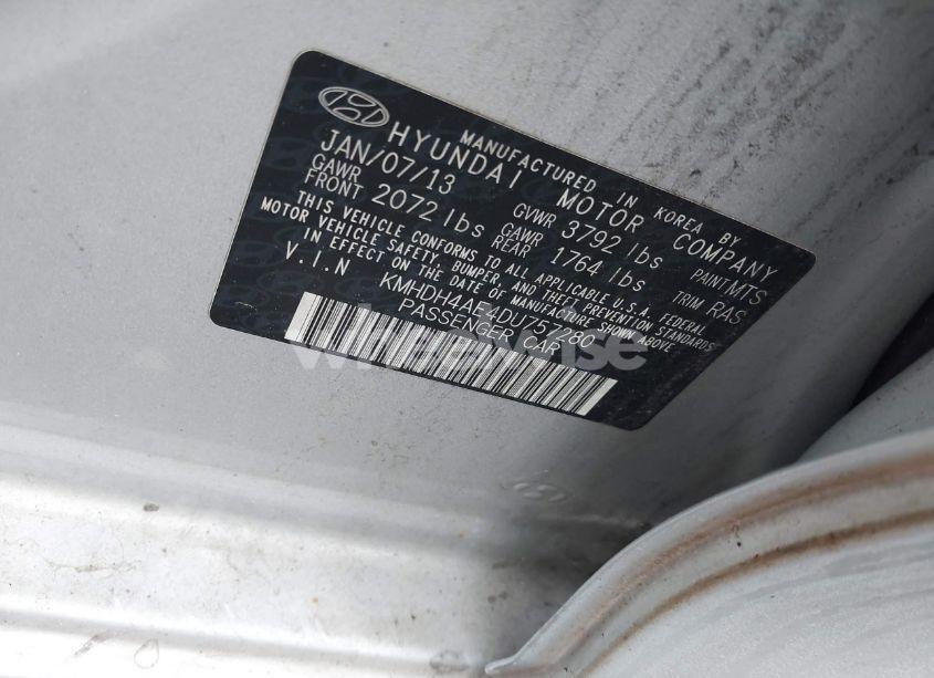 Photo 9 of 2013 Hyundai Elantra GLS (VIN KMHDH4AE4DU757280)