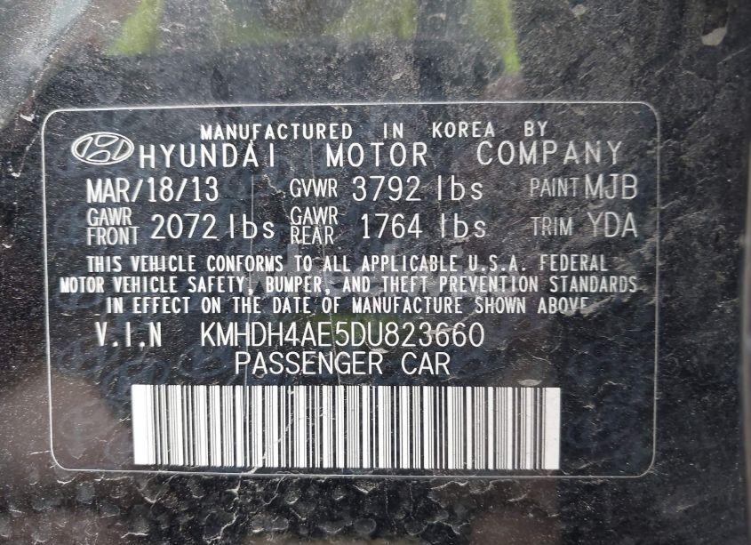 Photo 9 of 2013 Hyundai Elantra GLS (VIN KMHDH4AE5DU823660)