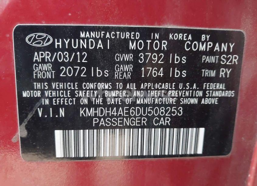 Photo 9 of 2013 Hyundai Elantra LIMITED (VIN KMHDH4AE6DU508253)