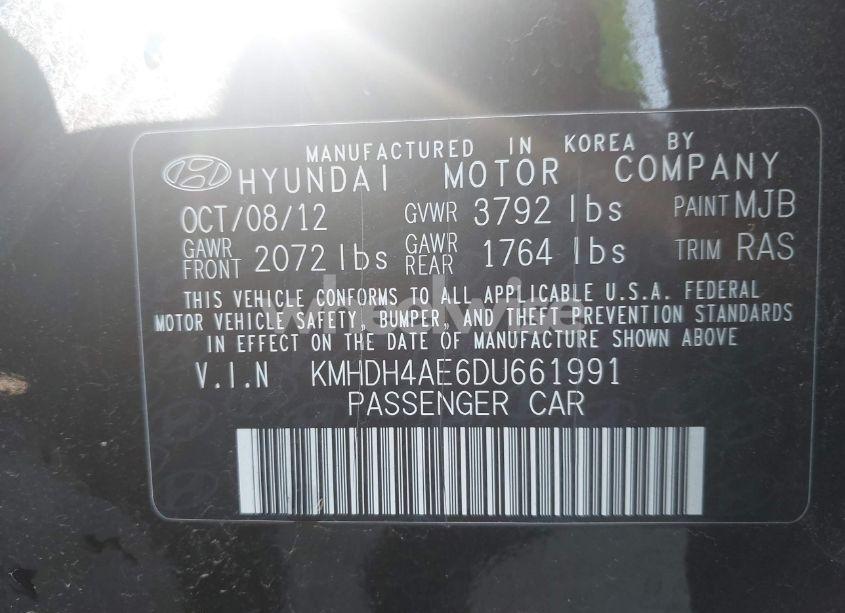 Photo 9 of 2013 Hyundai Elantra GLS (VIN KMHDH4AE6DU661991)