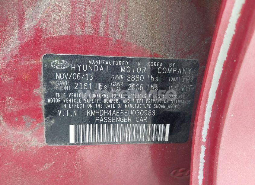 Photo 9 of 2014 Hyundai Elantra SE (VIN KMHDH4AE6EU030983)