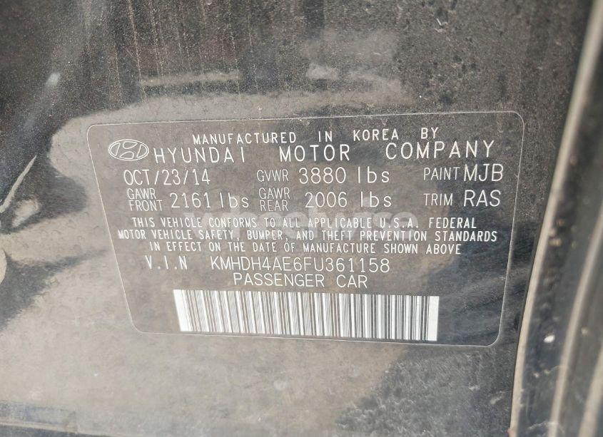 Photo 9 of 2015 Hyundai Elantra SE (VIN KMHDH4AE6FU361158)