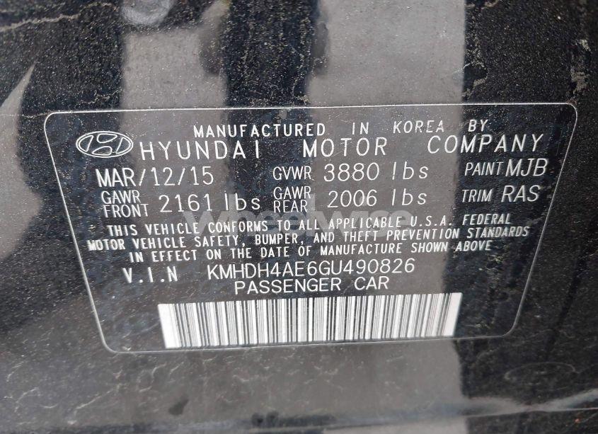 Photo 9 of 2016 Hyundai Elantra SE (VIN KMHDH4AE6GU490826)