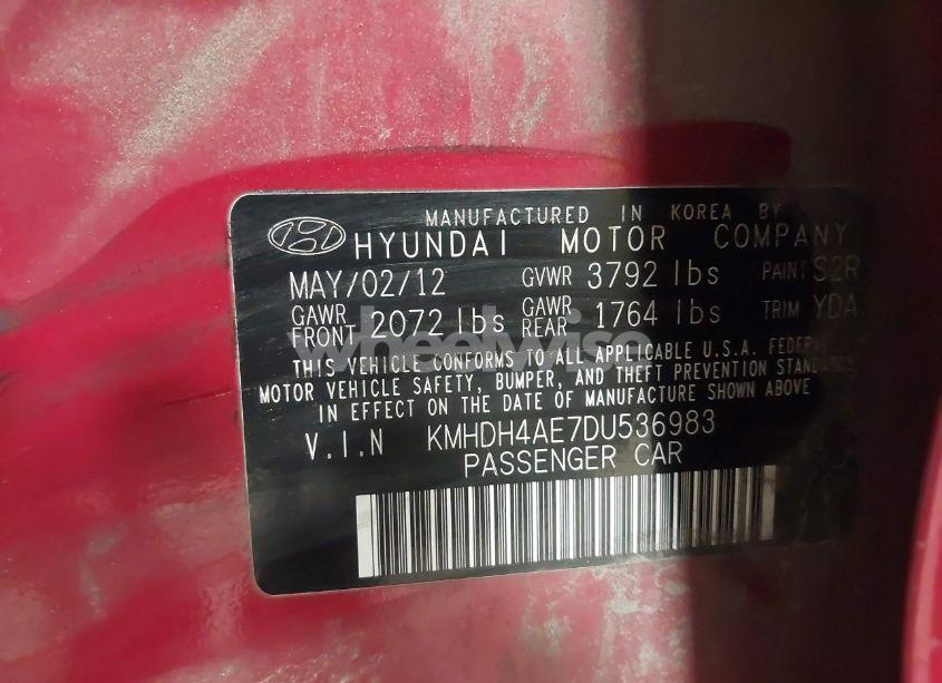 Photo 9 of 2013 Hyundai Elantra GLS (VIN KMHDH4AE7DU536983)