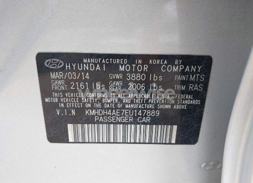 Photo 9 of 2014 Hyundai Elantra SE (VIN KMHDH4AE7EU147889)