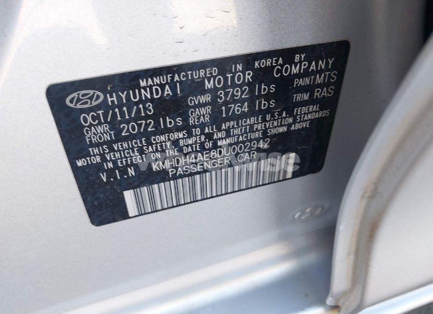 Photo 9 of 2013 Hyundai Elantra GLS (VIN KMHDH4AE8DU002942)