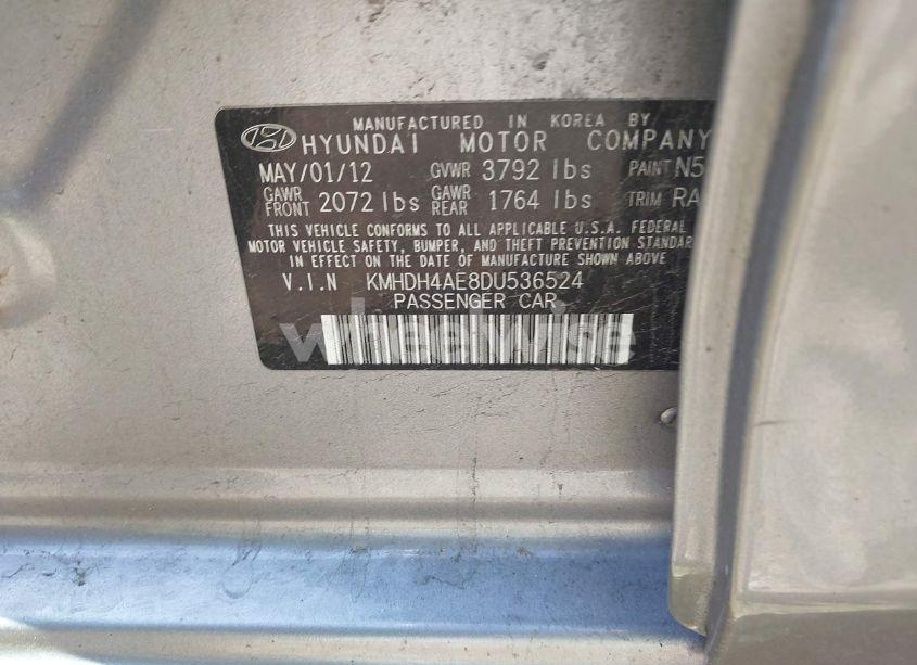 Photo 9 of 2013 Hyundai Elantra LIMITED (VIN KMHDH4AE8DU536524)