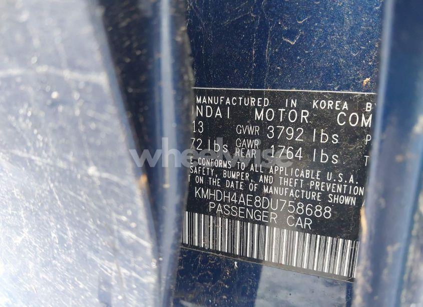 Photo 9 of 2013 Hyundai Elantra GLS (VIN KMHDH4AE8DU758688)