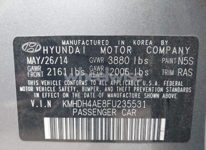 Photo 9 of 2015 Hyundai Elantra SE (VIN KMHDH4AE8FU235531)