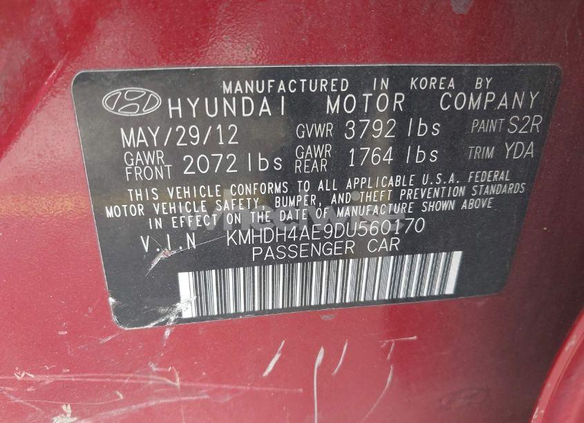 Photo 9 of 2013 Hyundai Elantra GLS (VIN KMHDH4AE9DU560170)