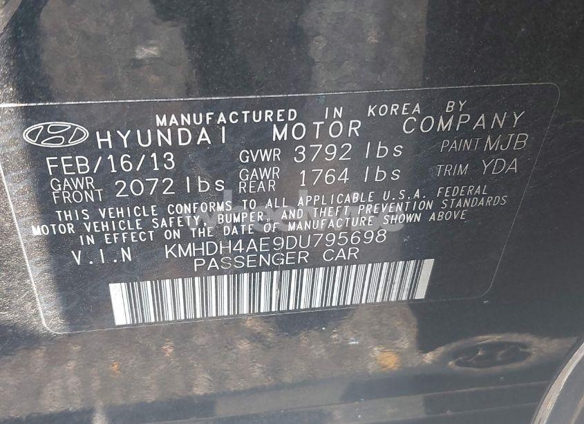 Photo 9 of 2013 Hyundai Elantra GLS (VIN KMHDH4AE9DU795698)