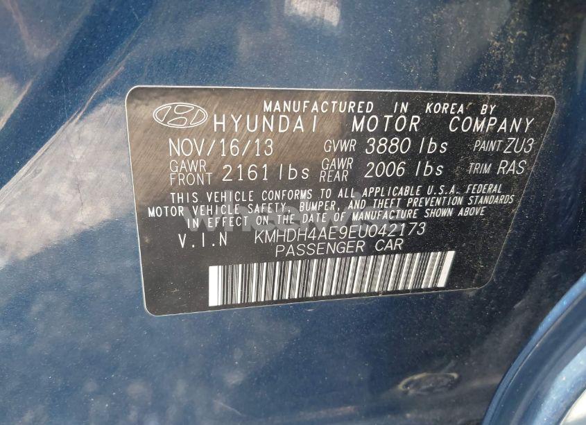 Photo 9 of 2014 Hyundai Elantra SE (VIN KMHDH4AE9EU042173)