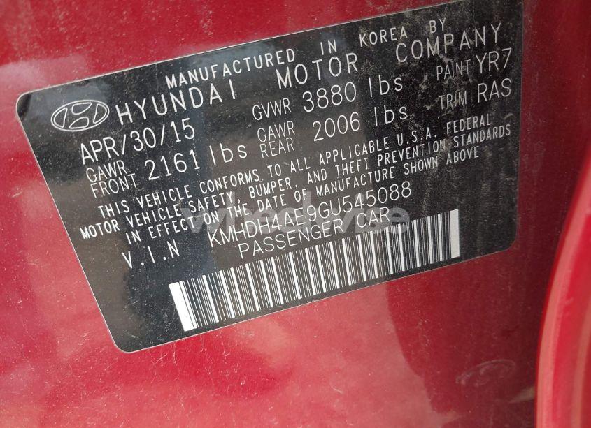 Photo 9 of 2016 Hyundai Elantra SE (VIN KMHDH4AE9GU545088)