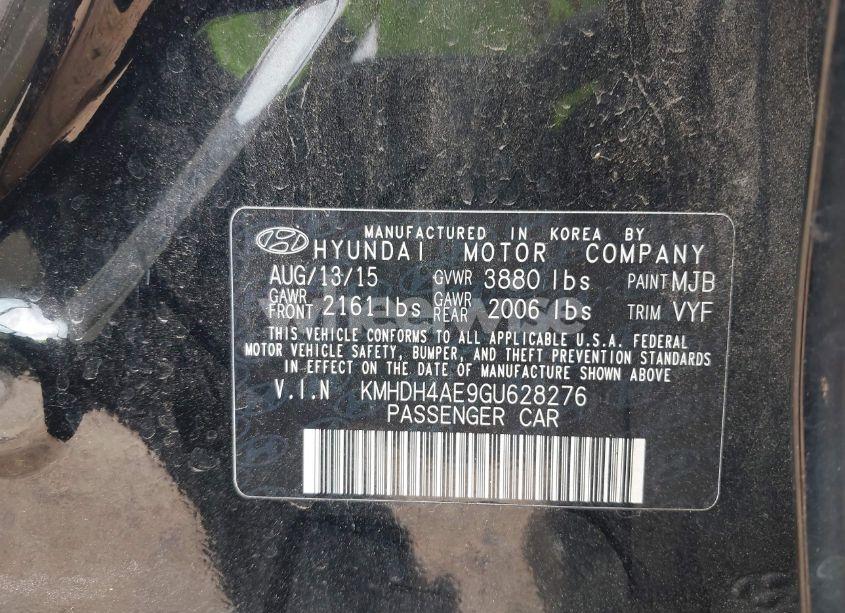 Photo 9 of 2016 Hyundai Elantra SE (VIN KMHDH4AE9GU628276)