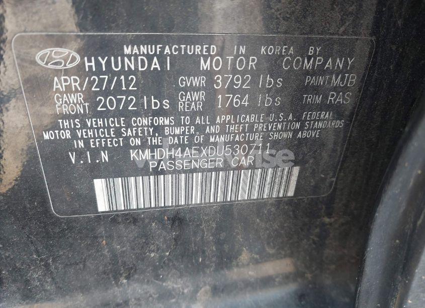 Photo 9 of 2013 Hyundai Elantra GLS (VIN KMHDH4AEXDU530711)